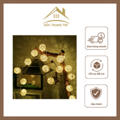 Dây đèn led quả cầu mây dùng trang tr