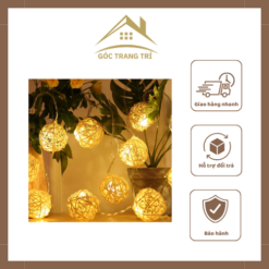 Dây đèn led quả cầu mây dùng trang tr
