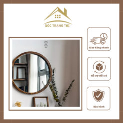 gương tròn treo tường gỗ tự nhiên