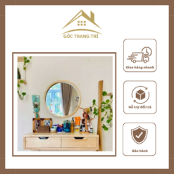 gương tròn treo tường gỗ tự nhiên