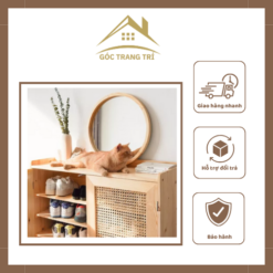 gương tròn treo tường gỗ tự nhiên