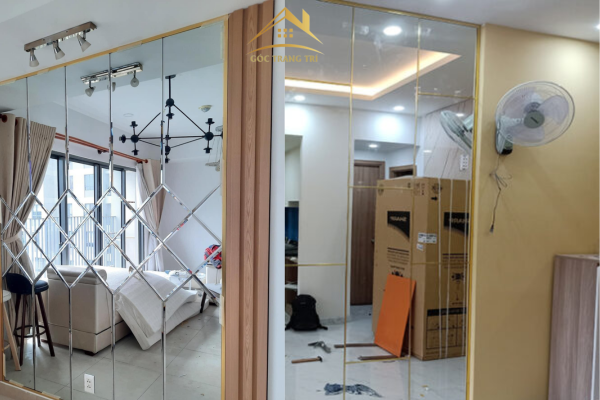 miếng gương dán tường khổ lớn